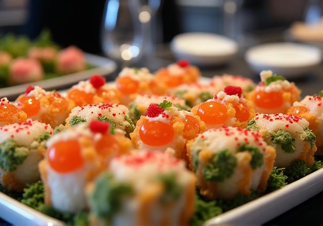 Красиво сервированные бенто на корпоративном мероприятии